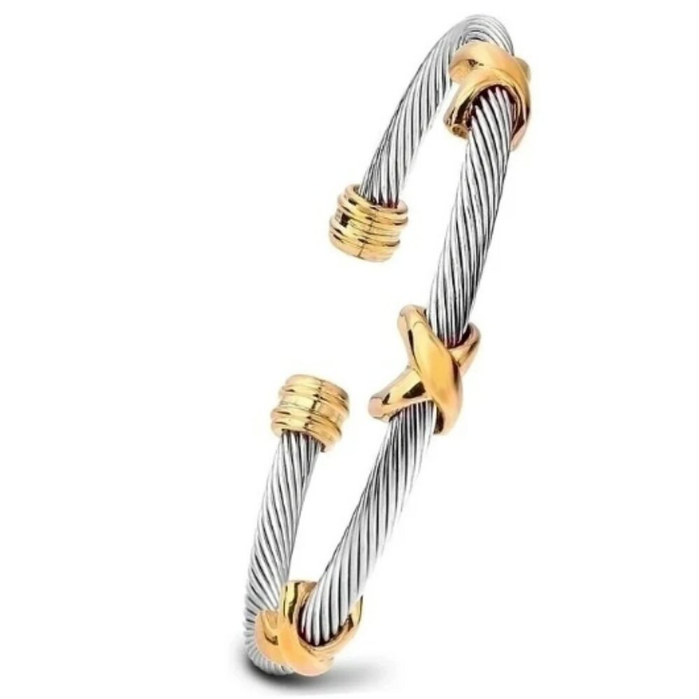 #307 Color Block Titanium Steel Bangle